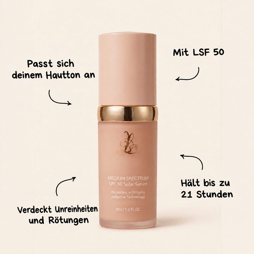 Lambrie-Flasche: passt sich deinem Hautton an, LSF 50, hält bis zu 21 Stunden